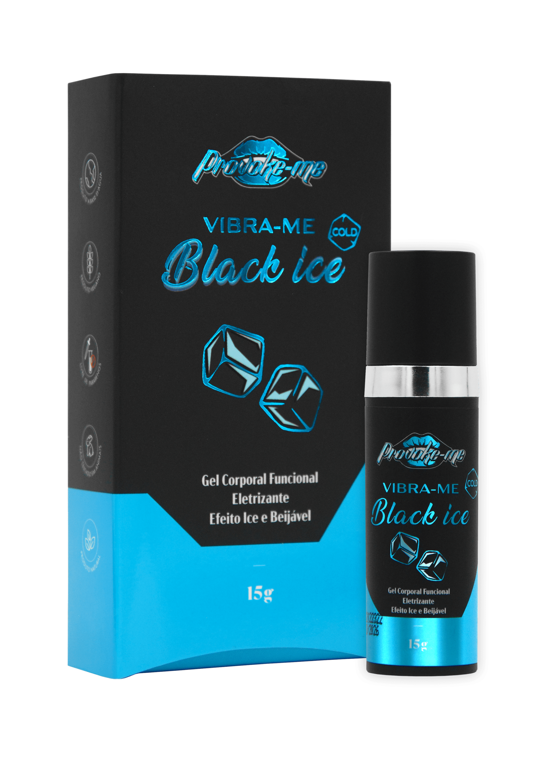 VIBRA-ME BLACK ICE COLD GEL ELETRIZANTE BEIJÁVEL 15G — foto 1