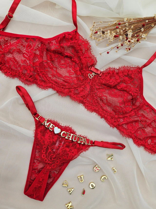 Conjunto (P) com aro e renda personalizavel (letras não inclusas) — foto 1