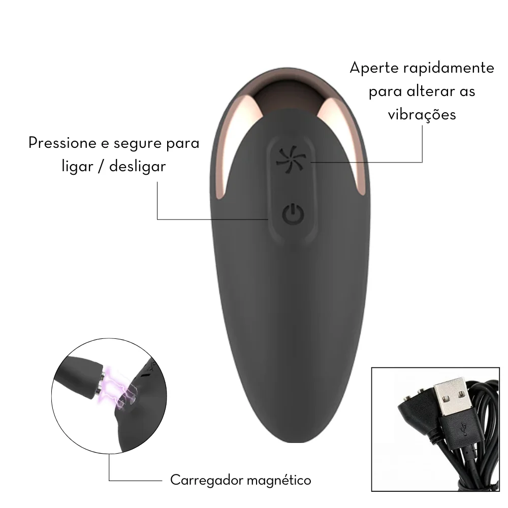 Vibrador de clitóris com pulsação 9 intensidades (1036) recarregável — foto 2