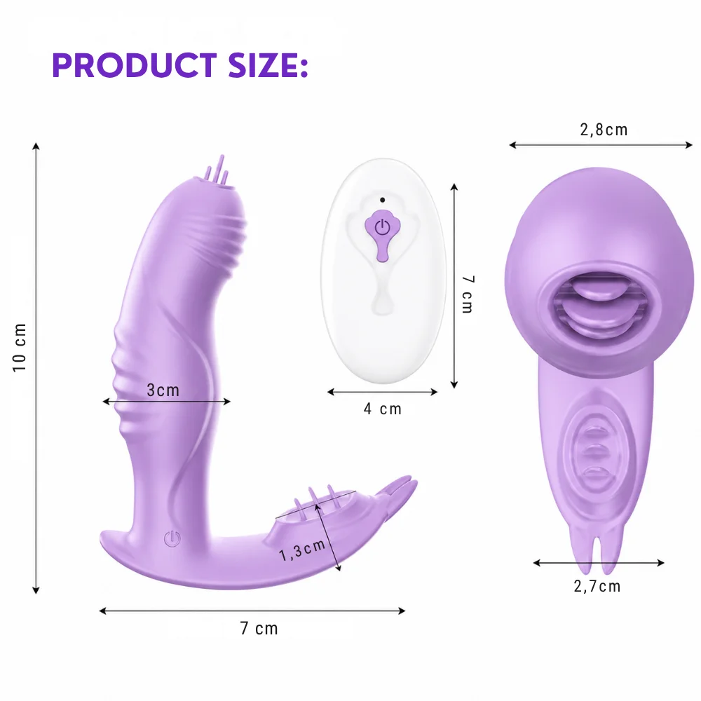 Vibrador duplo com lingua e controle remoto (3308) recarregáveis — foto 7