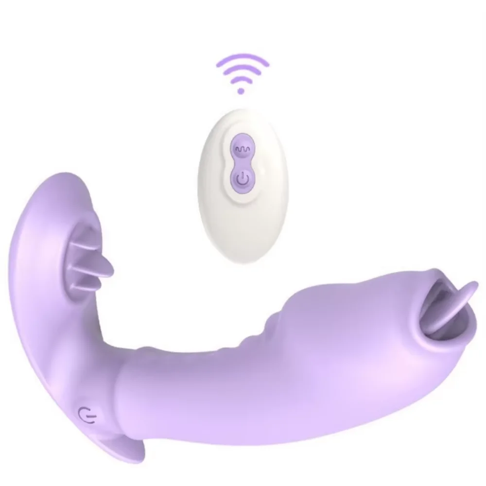 Vibrador duplo com lingua e controle remoto (3308) recarregáveis — foto 1