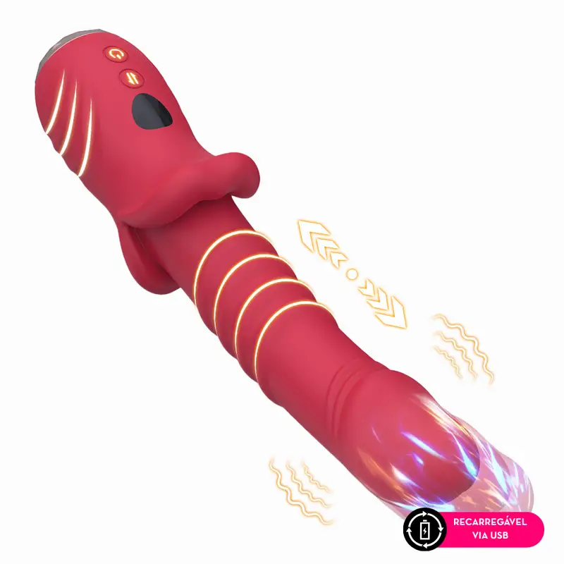 Vibrador ponto G em formato glande com vai e vem (3826) recarregável — foto 1