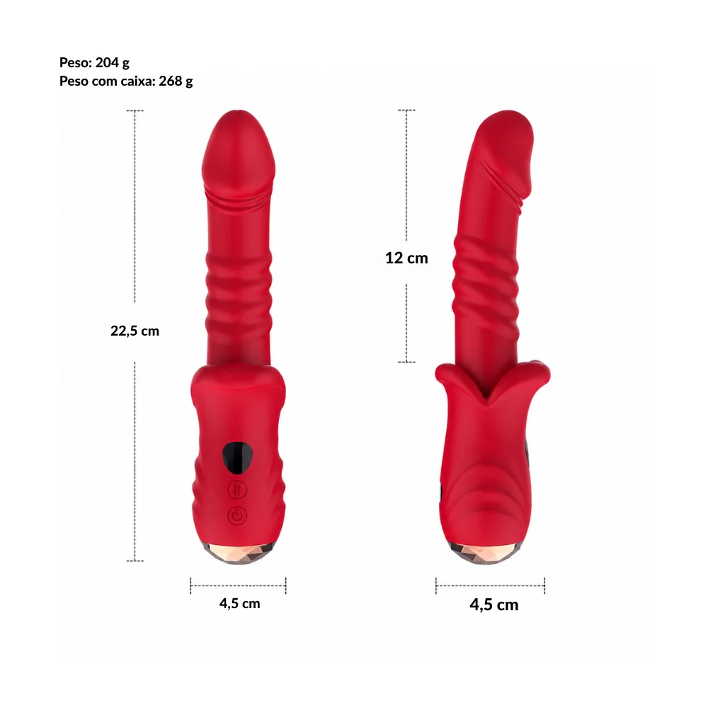 Vibrador ponto G em formato glande com vai e vem (3826) recarregável — foto 5