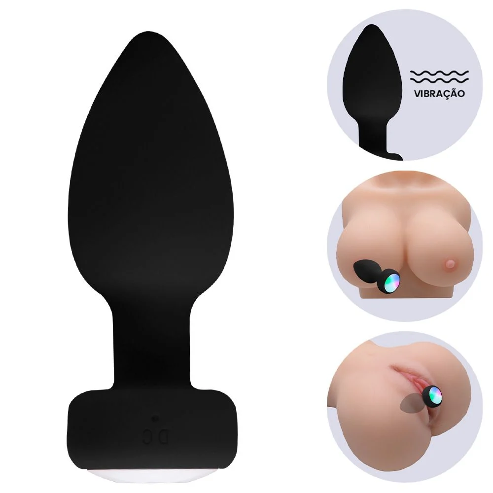 Plug Anal 10 Vibrações Luz Led Sem Fio (pl190) recarregável — foto 3