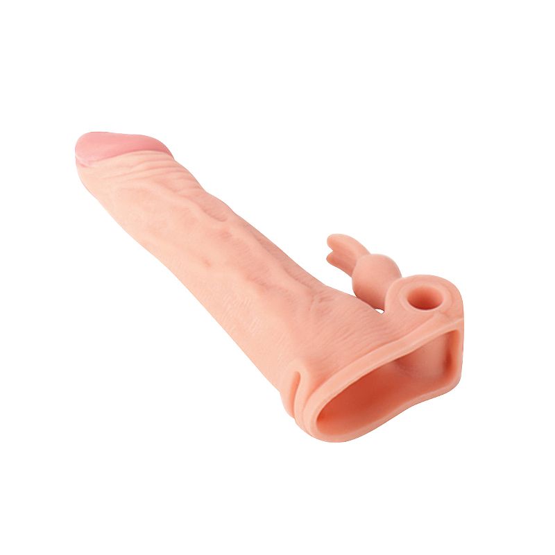 Capa Peniana com Vibrador 17,5x3,0 (7527) bege com a glande rosada — foto 2
