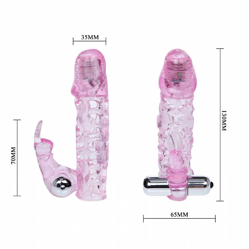 Capa Peniana com Duplo Vibrador 14 cm (1070) Baile — foto 4