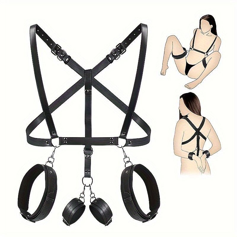 Fetiche Harness de Couro com Algemas (9659) — foto 1