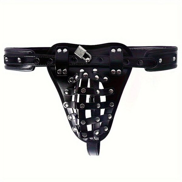 Cinto de Castidade em Couro Formato de Cueca (9652)