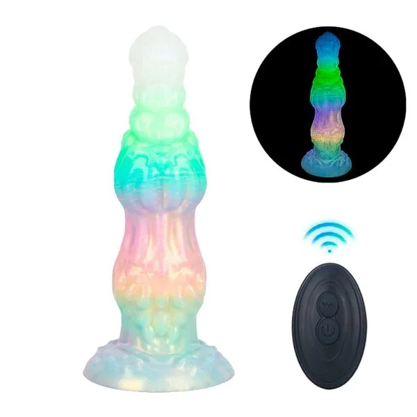 Plug Anal Alien monster com Vibração/Fluorescente - Controle Remoto - 24,4 x 6,8 (9828)