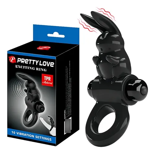 Anel Peniano Formato de Coelho com Vibrador (7111) Pretty Love — foto 1