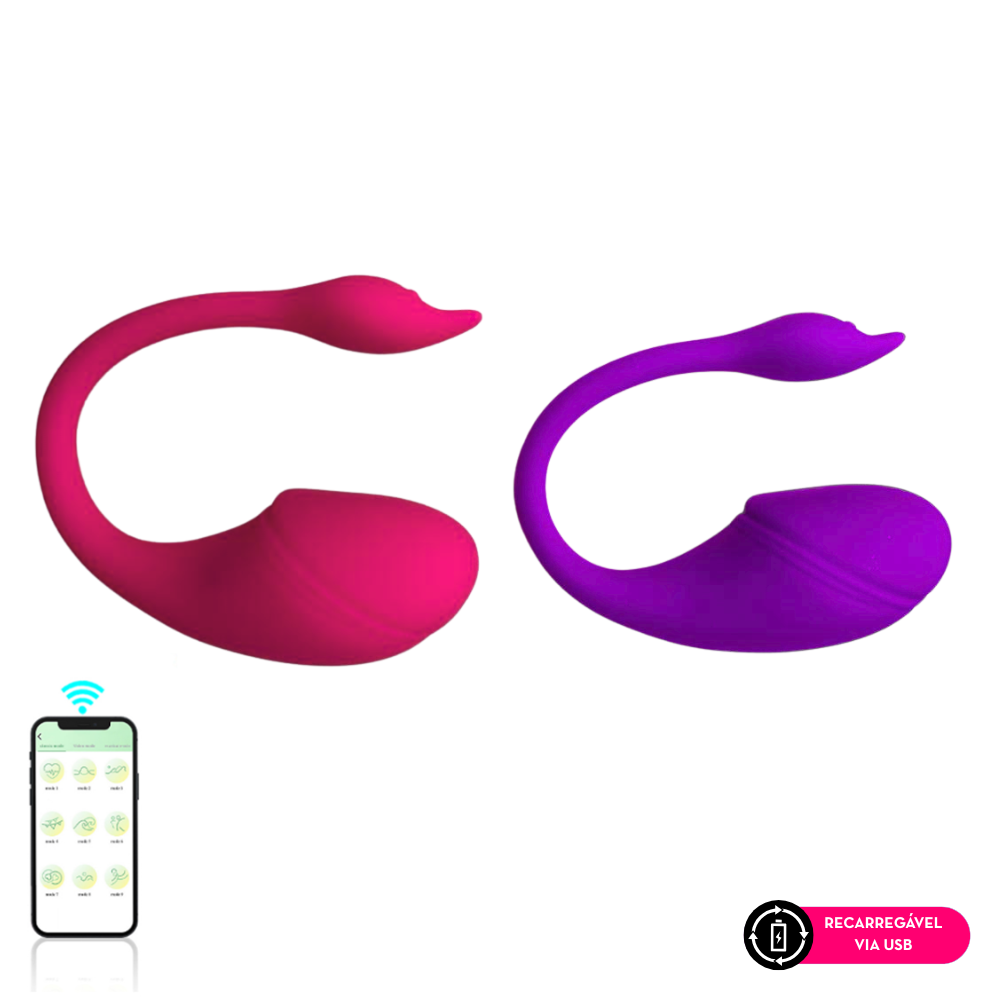 Vibrador de casal em silicone liquido por aplicativo (2031) recarregável rosa — foto 2