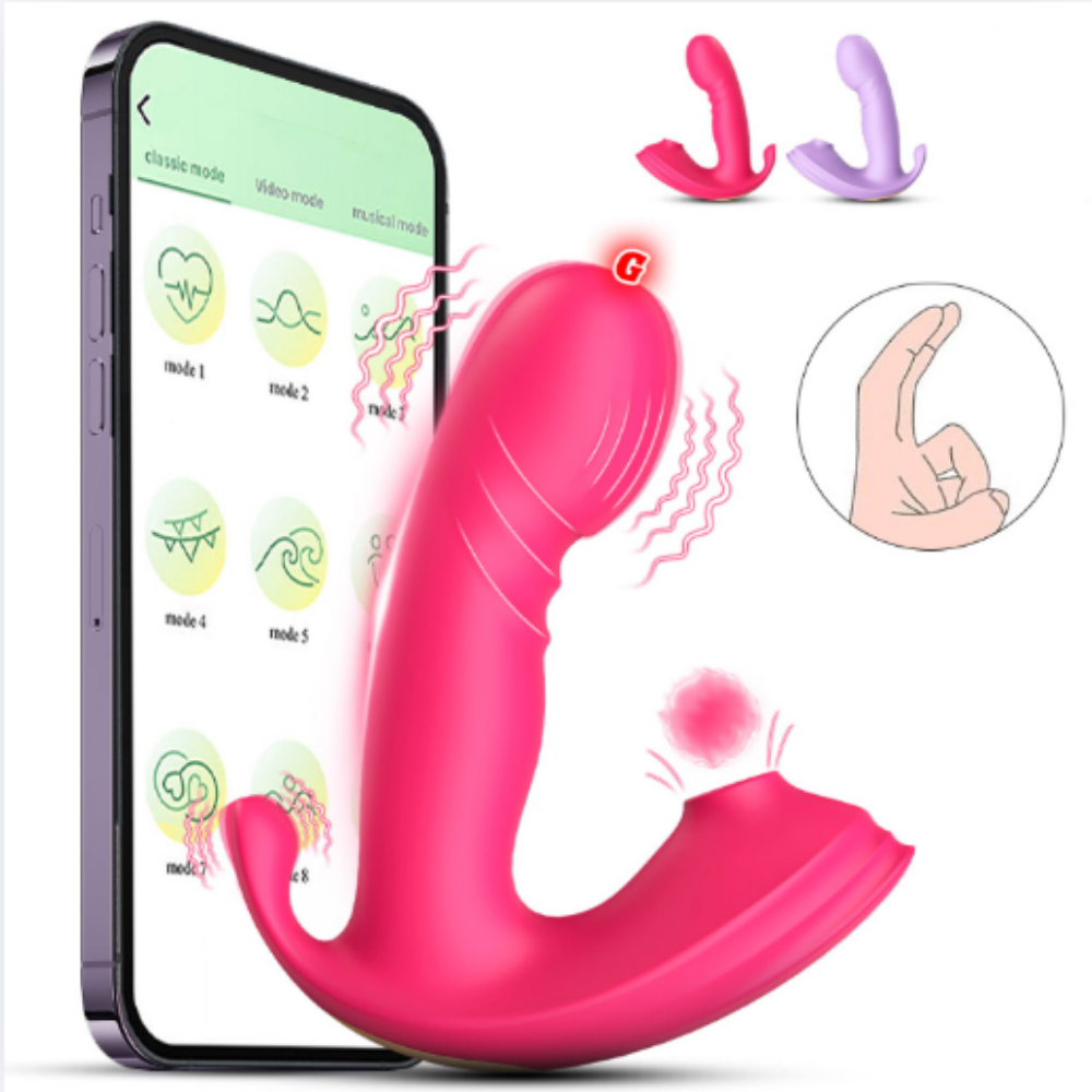 Vibrador ponto g com estimulador perineal por aplicativo (3416) recarregável — foto 11