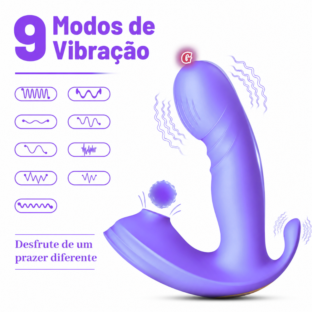 Vibrador ponto g com estimulador perineal por aplicativo (3416) recarregável — foto 9