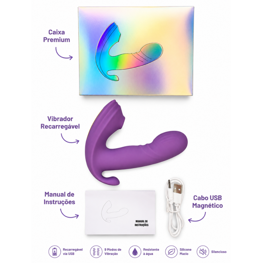 Vibrador ponto g com estimulador perineal por aplicativo (3416) recarregável — foto 8