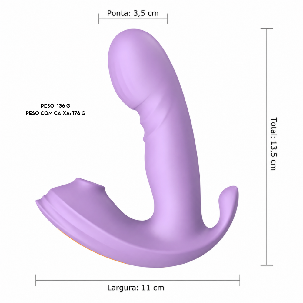 Vibrador ponto g com estimulador perineal por aplicativo (3416) recarregável — foto 10