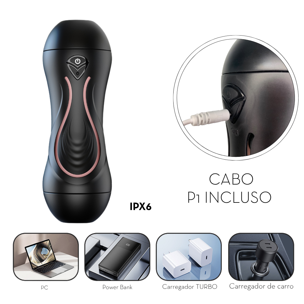 Masturbador masculino por aplicativo com dois orifícios penetráveis (6435) recarregável — foto 10
