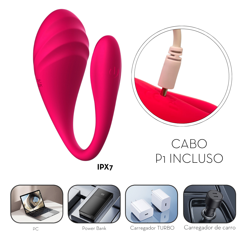 Vibrador de casal por aplicativo recarregável (2040) recarregável — foto 9