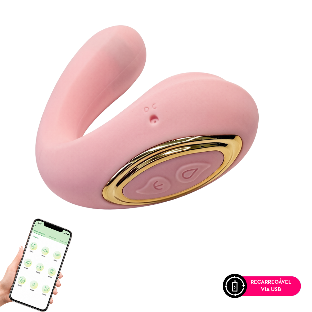 Vibrador com estimulador clitoriano por aplicativo de celular (3403) recarragável — foto 1
