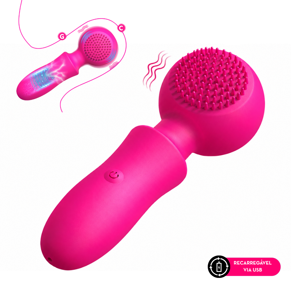 Mini massageador varinha mágica com cerdas estimuladora (2695) recarregável — foto 1