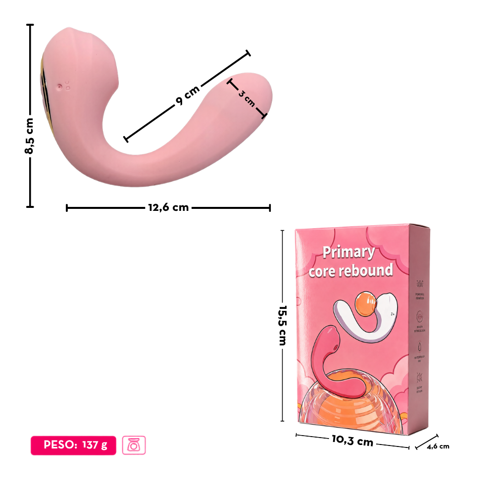 Vibrador com estimulador clitoriano por aplicativo de celular (3403) recarragável — foto 6