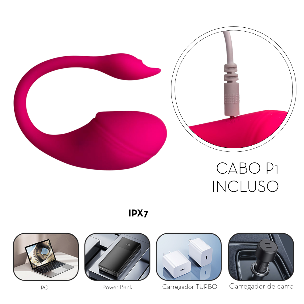 Vibrador de casal em silicone liquido por aplicativo (2031) recarregável rosa — foto 7