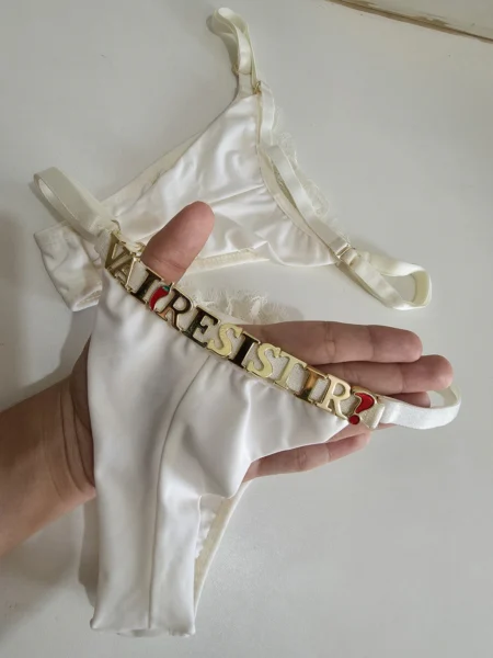 Fio peRSONALIZAVEL Fio Duplo (LETRAS NÃO INCLUSAS) Branca