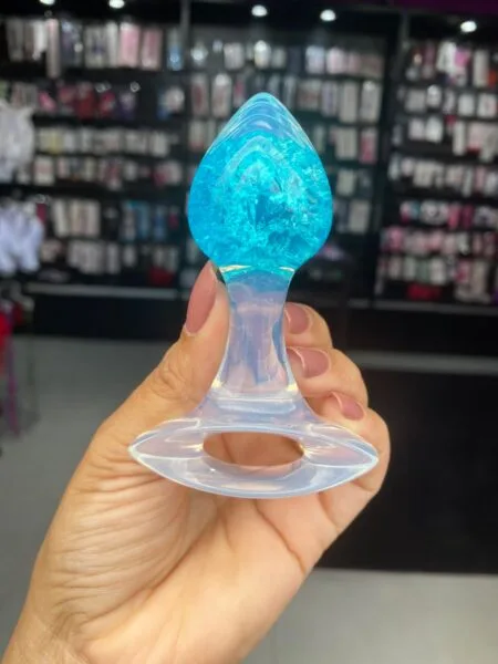 Plug P Anal Silicone Esfera Vidro Coração