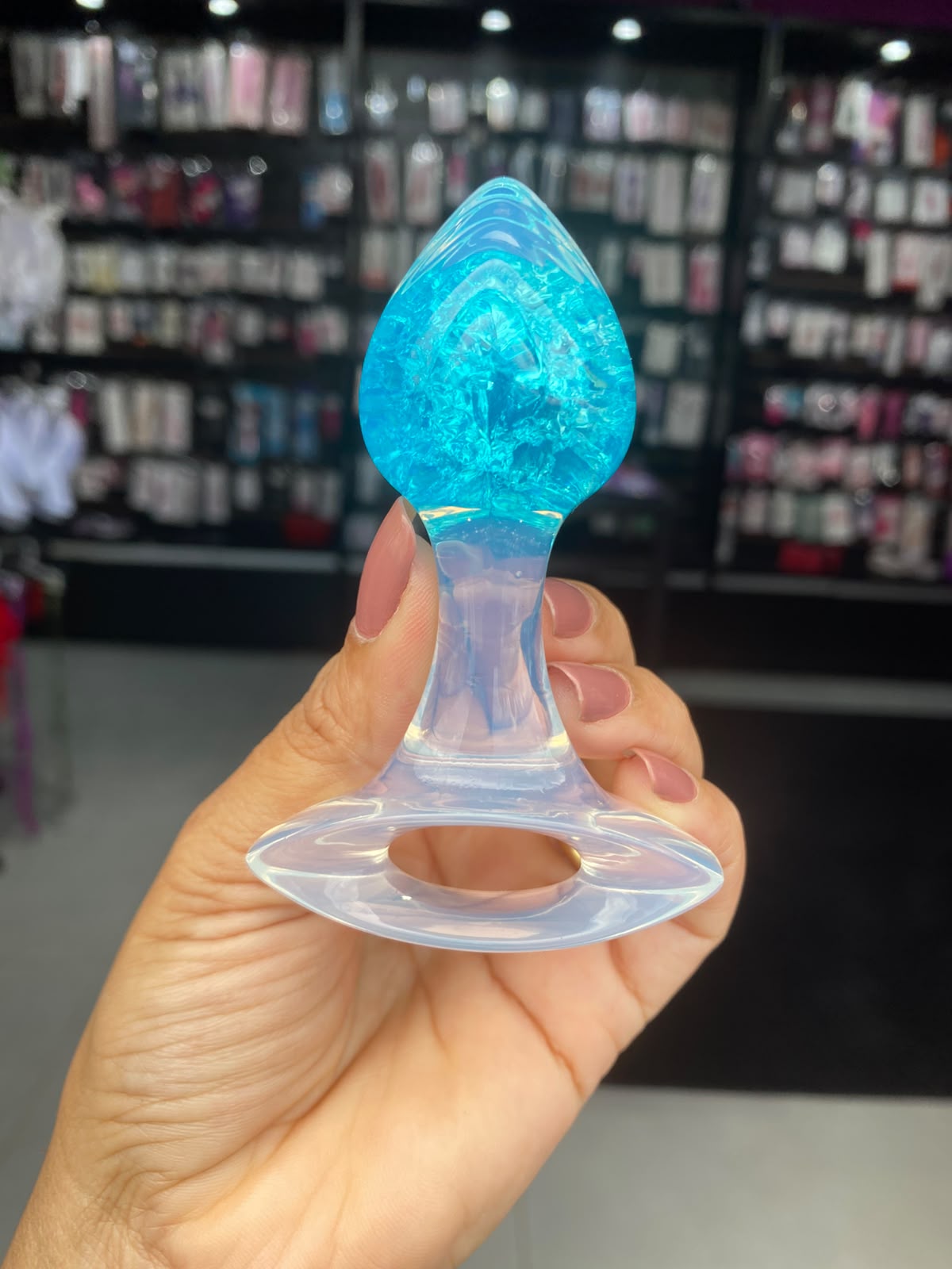Plug P Anal Silicone Esfera Vidro Coração (PL148P) — foto 1