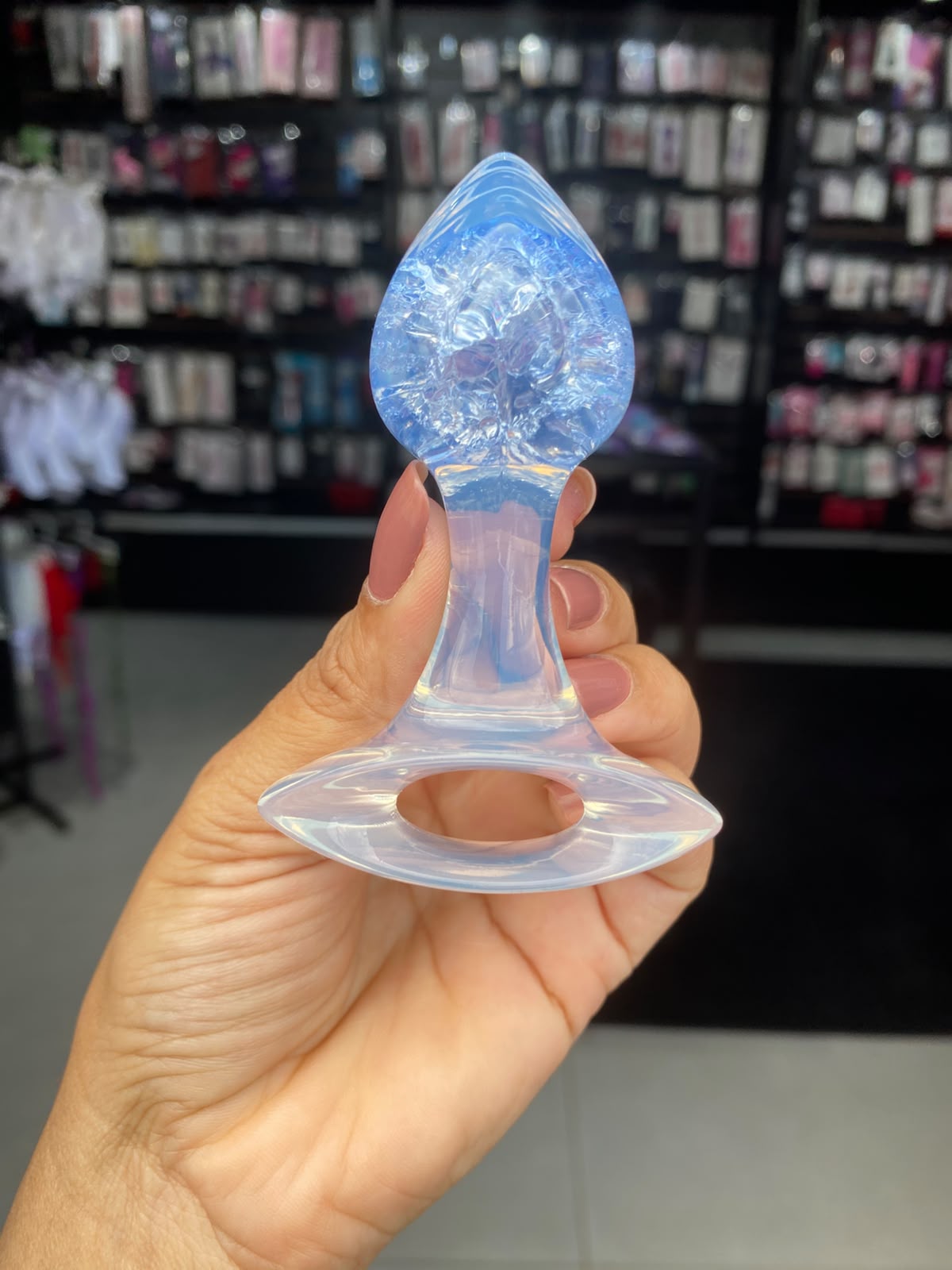 Plug P Anal Silicone Esfera Vidro Coração (PL148P) — comprar com embalagem discreta na iFody