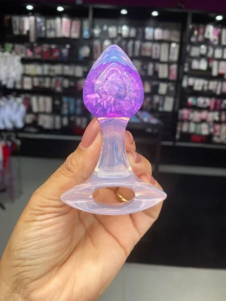 Plug P Anal Silicone Esfera Vidro Coração