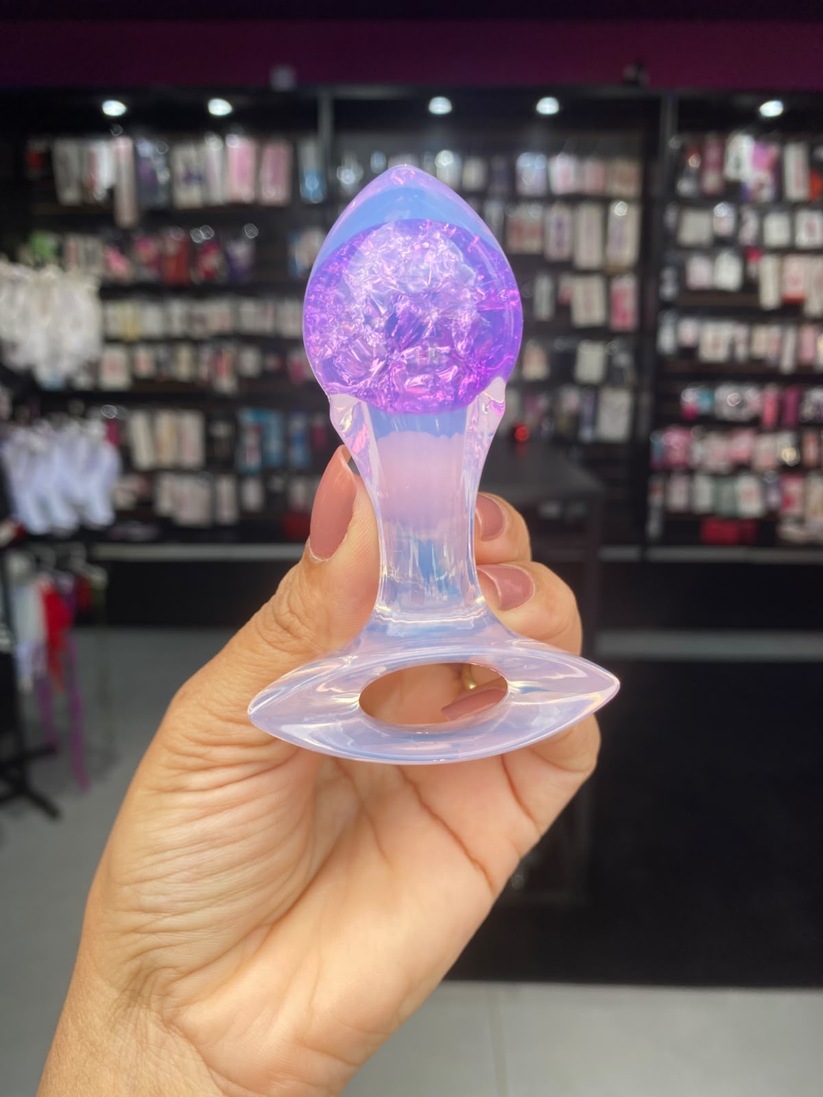 Plug P Anal Silicone Esfera Vidro Seta (PL147P) — comprar com embalagem discreta na iFody