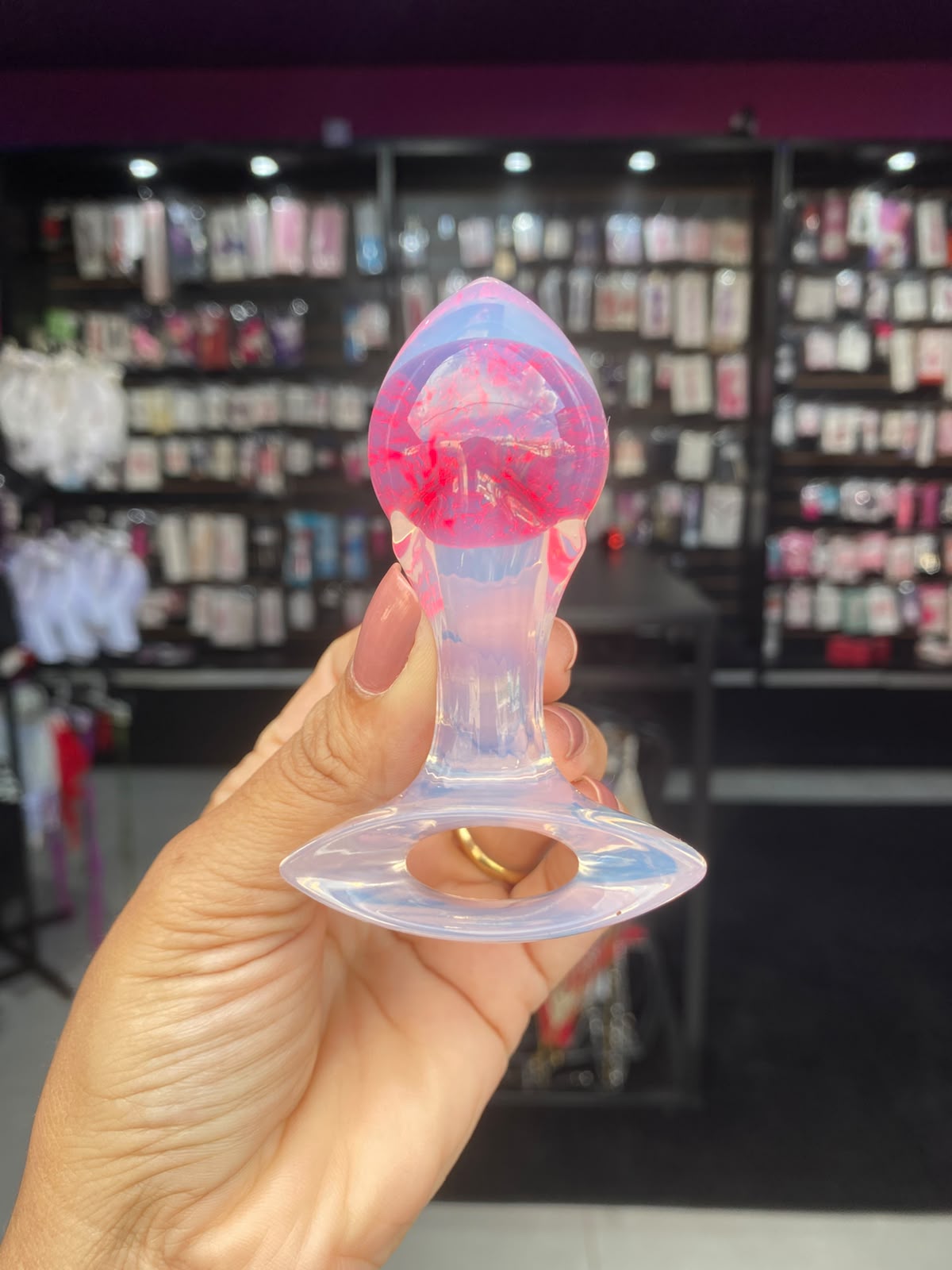Plug P Anal Silicone Esfera Vidro Seta (PL147P) — comprar com embalagem discreta na iFody