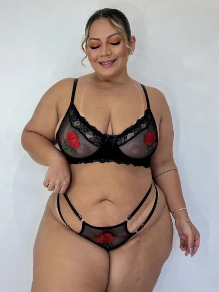 Lingerie Flower (GG) Preto