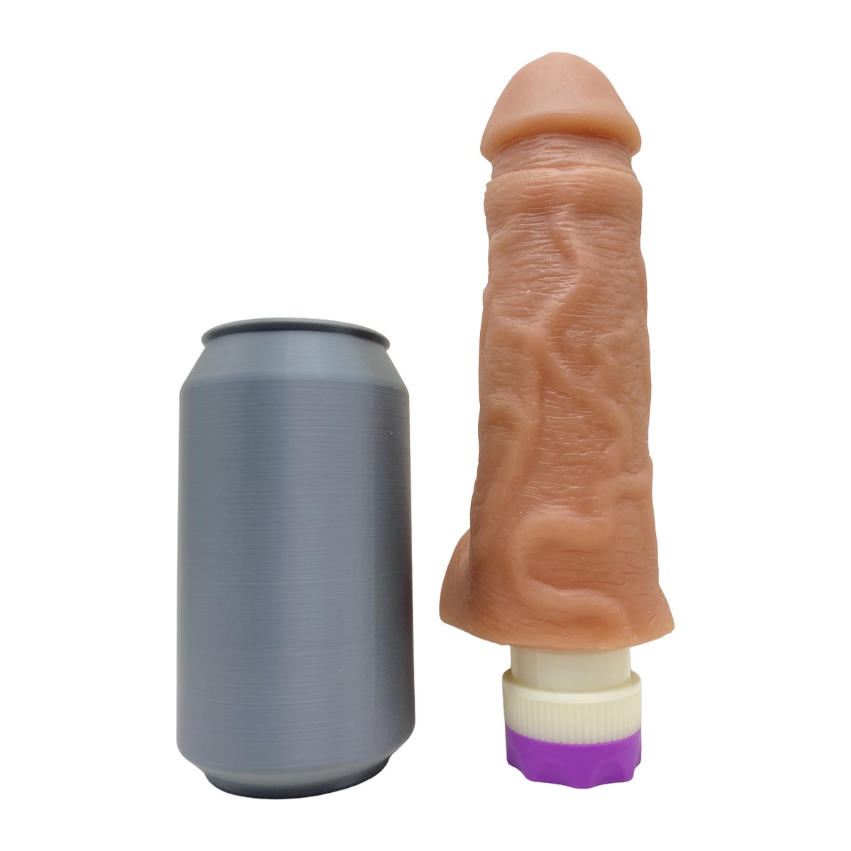 Prótese Realística 18x4,5cm com Vibro Recarregável - Bege — foto 5