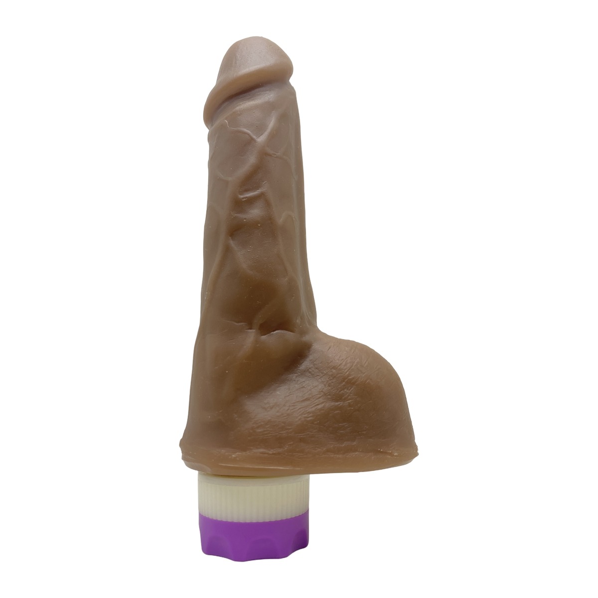Prótese Realística 16x4cm com Vibro Recarregável - Chocolate — foto 4