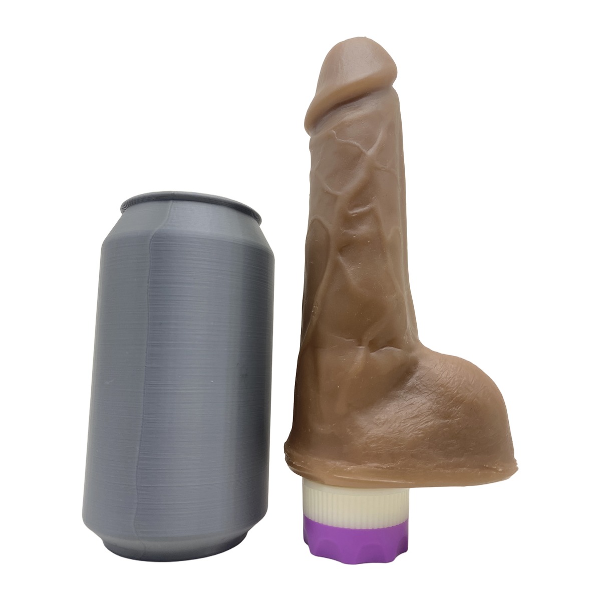 Prótese Realística 16x4cm com Vibro Recarregável - Chocolate — foto 5