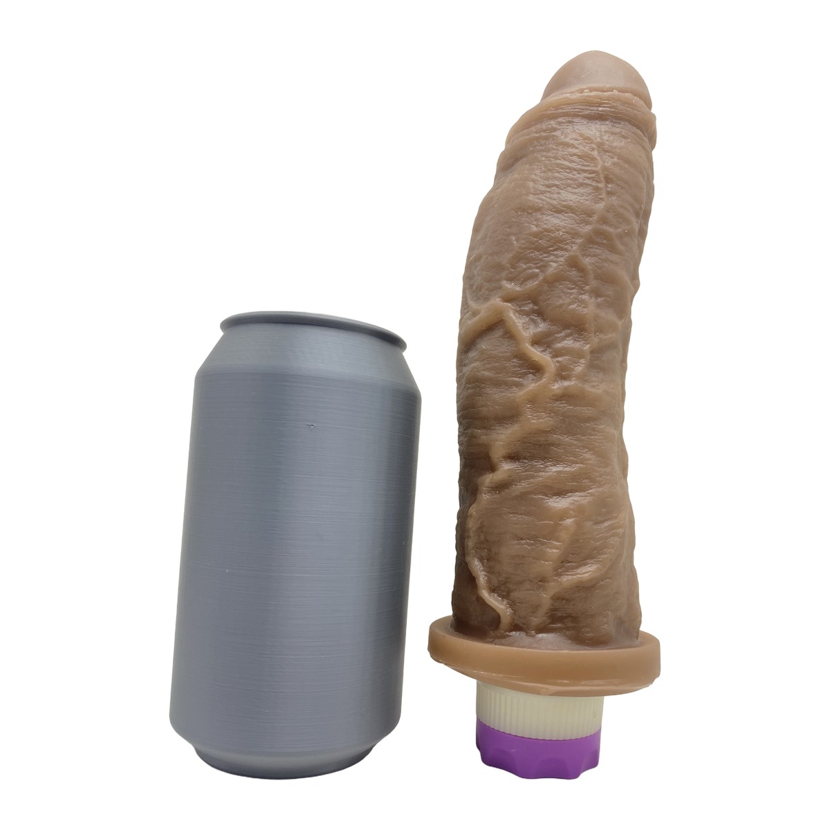 Prótese Realística 19x5cm com Vibro Recarregável - Chocolate — foto 5