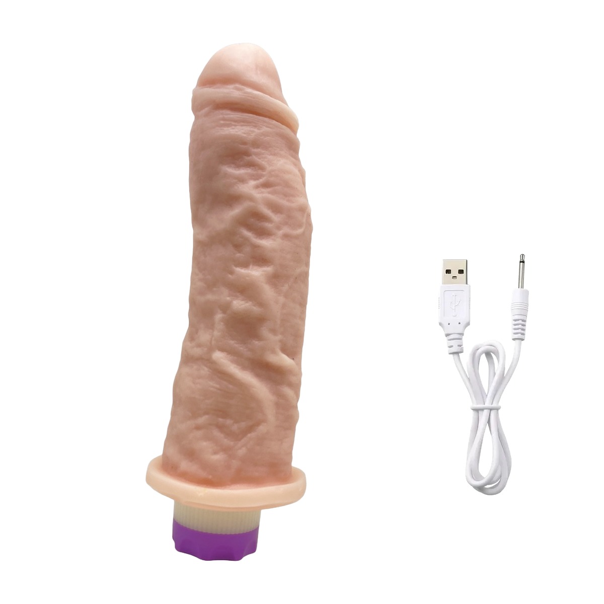 Prótese Realística 19x5cm com Vibro Recarregável - Rosa — foto 1