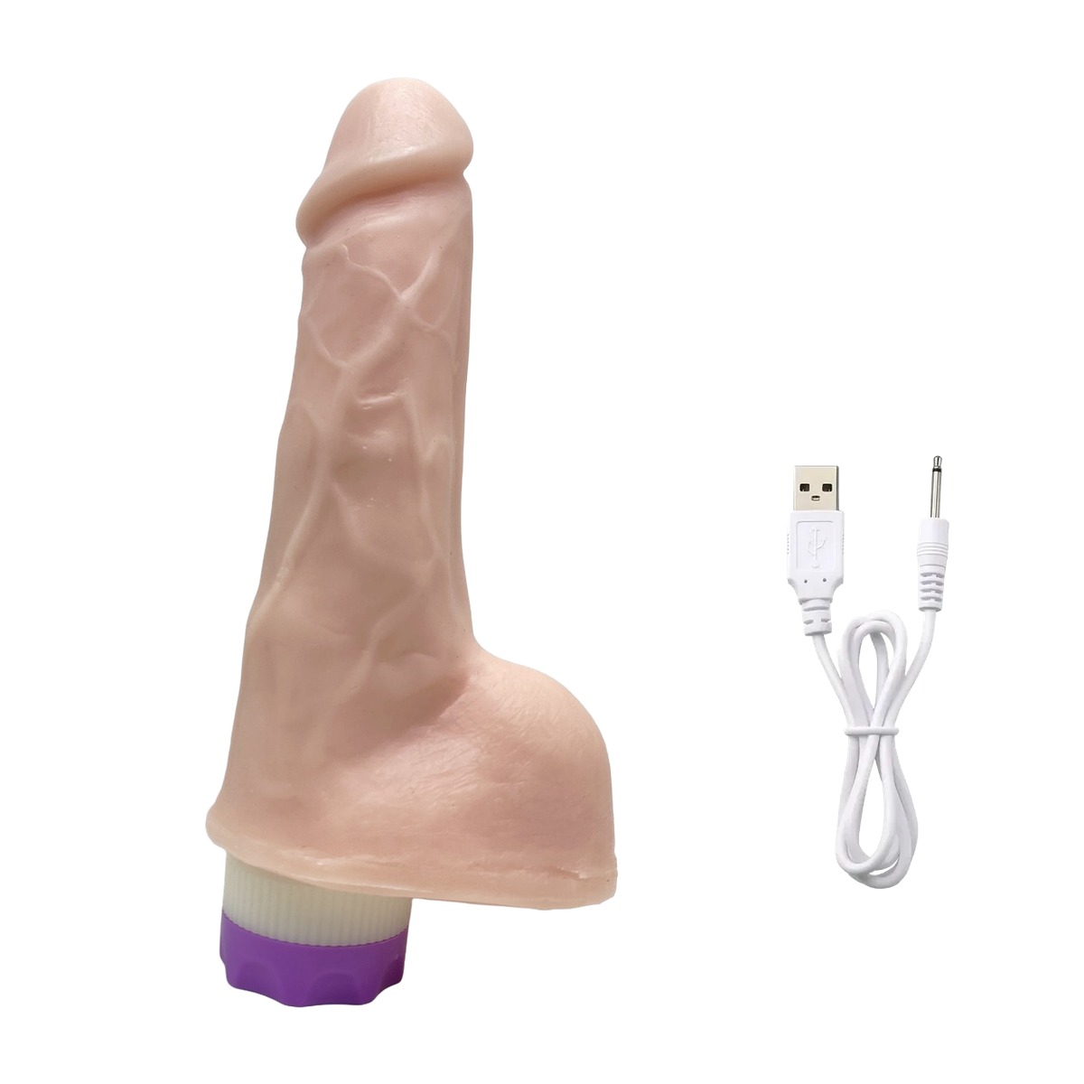 Prótese Realística 16x4cm com Vibro Recarregável - Rosa — foto 1