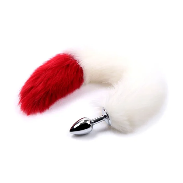 Plug de Metal com Rabo Pink com Vermelho - Tamanho P