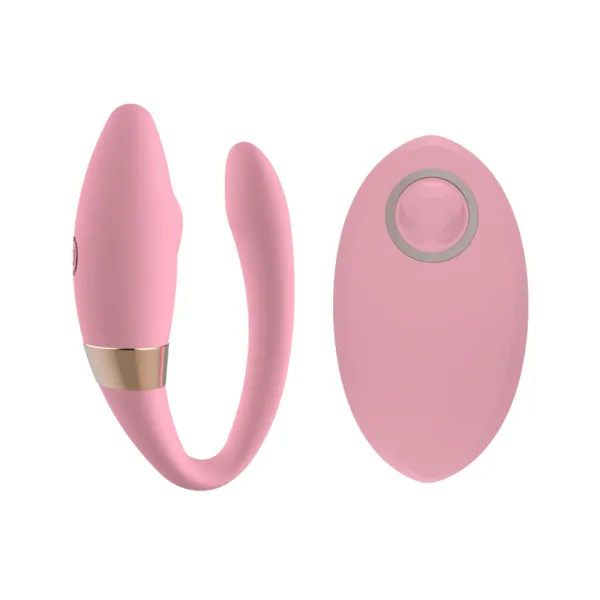 Vibrador de Casal com Controle sem Fio 10 Intensidades Rosa Recarregável