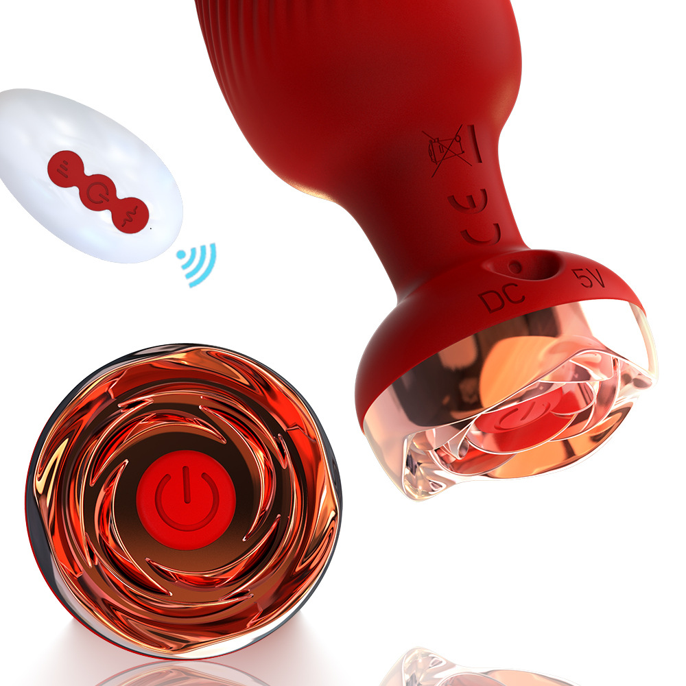 Plug Anal em Formato de Flor Controle Remoto - Roxo (6078) Recarregável — foto 4