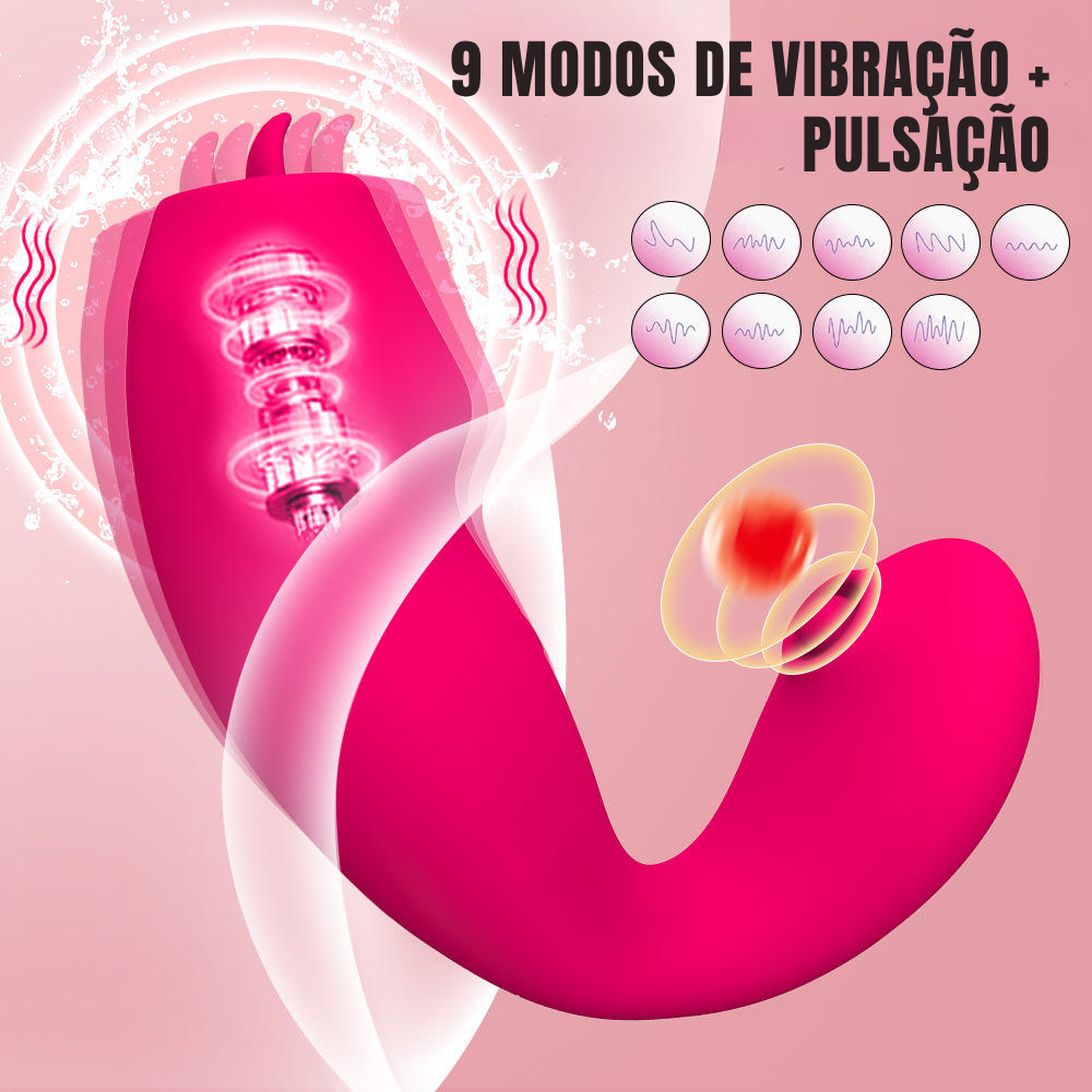 Vibradorde Casal com Pusalçao no Clitóris por Aplicativo (3414) Recarregável — foto 6