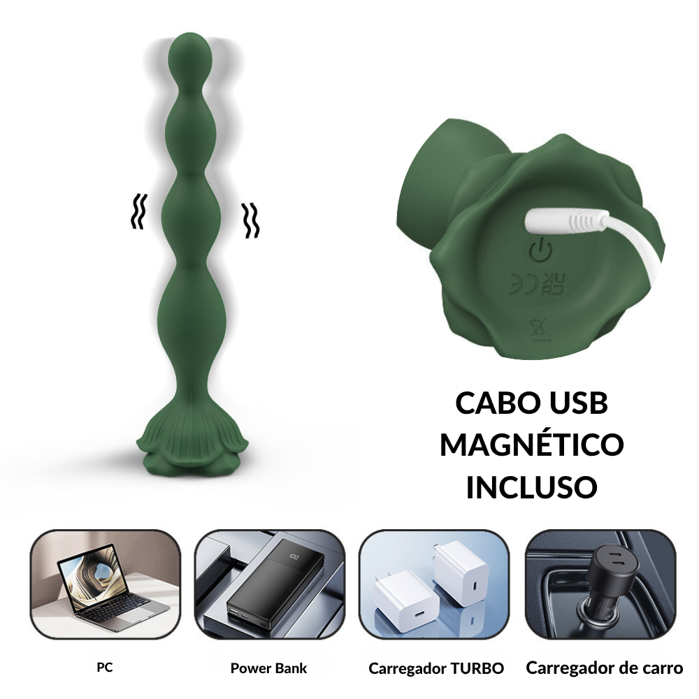 Plug Anal em Silicone com Esferas Progressivas (6246) Recarregável — foto 3