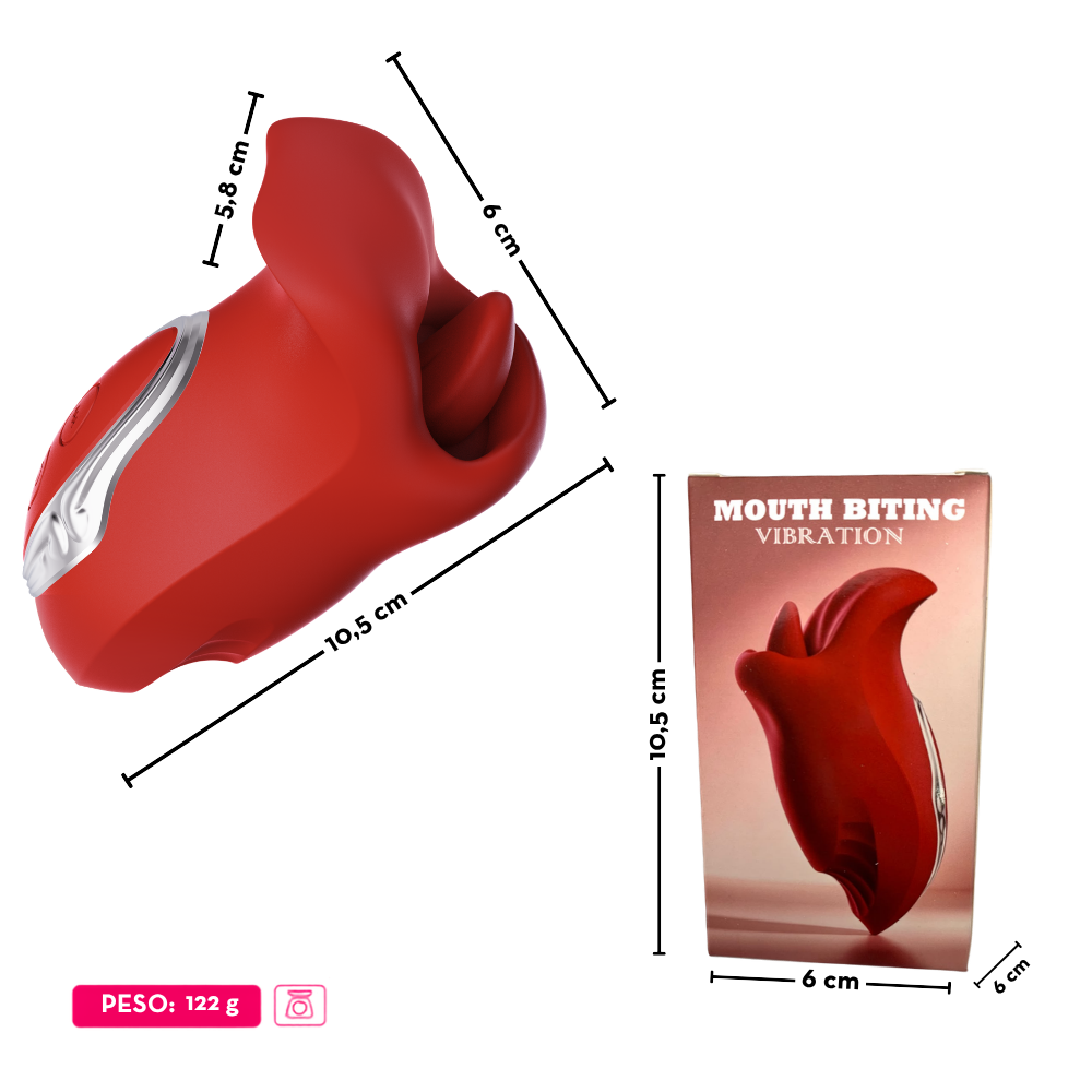 Vibrador de Clitóris em Formato de Boca com Língua Vibratória e Movimento (8518) Recarregável — foto 7