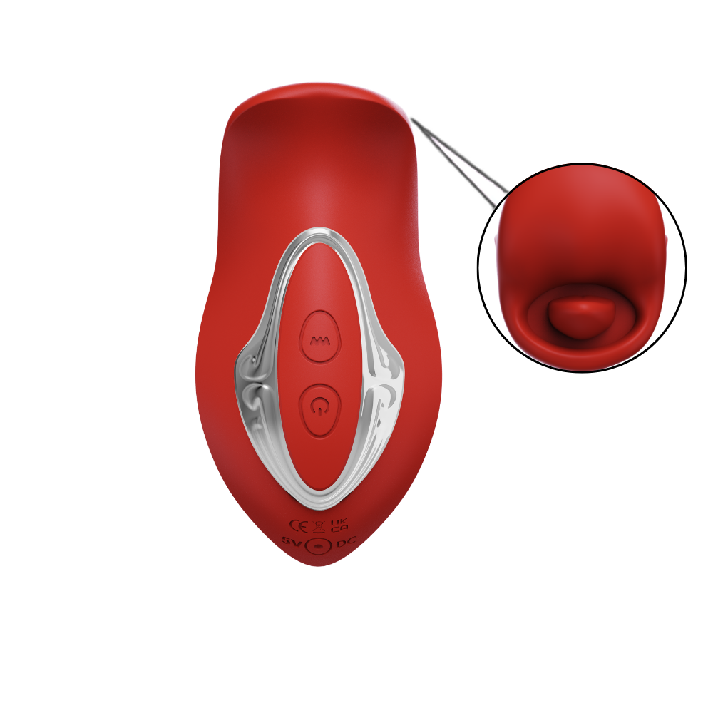 Vibrador de Clitóris em Formato de Boca com Língua Vibratória e Movimento (8518) Recarregável — foto 1