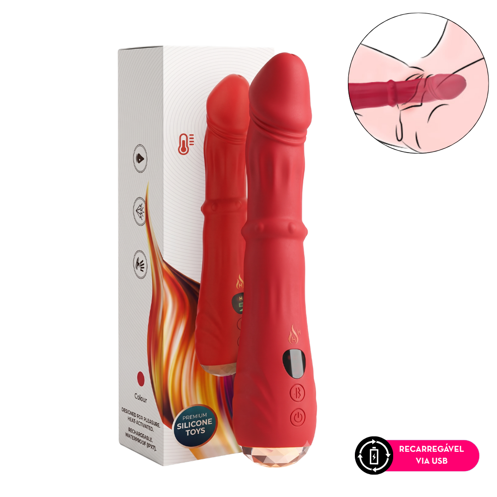 Vibrador Ponto G com Aquecimento Ponta Móvel e Esferas Vai e Vem (3828) Recarregável — foto 1