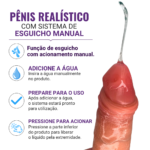 Pênis Realístico com Sistema de Esguicho Manual (3322) 23cm — foto 9