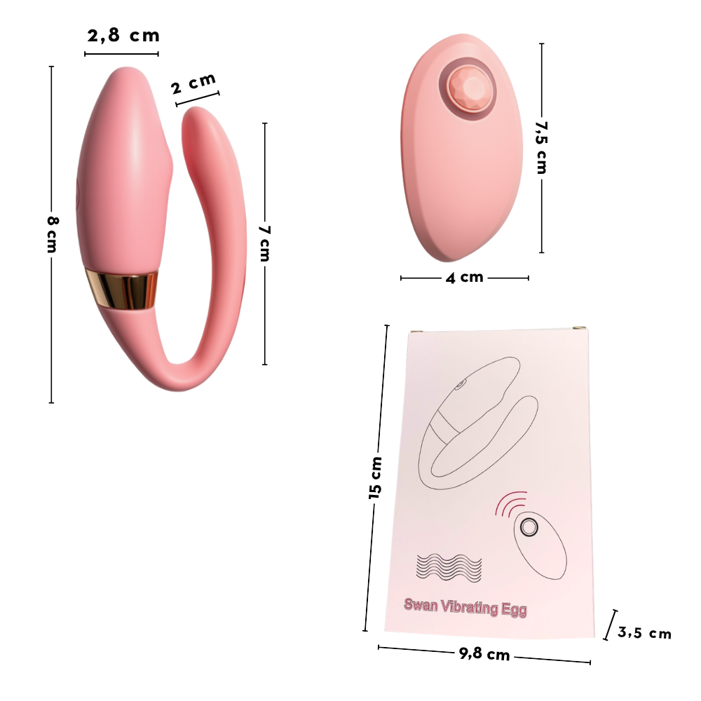 Vibrador de Casal com Controle sem Fio 10 Intensidades Rosa (1053) Recarregável — foto 2
