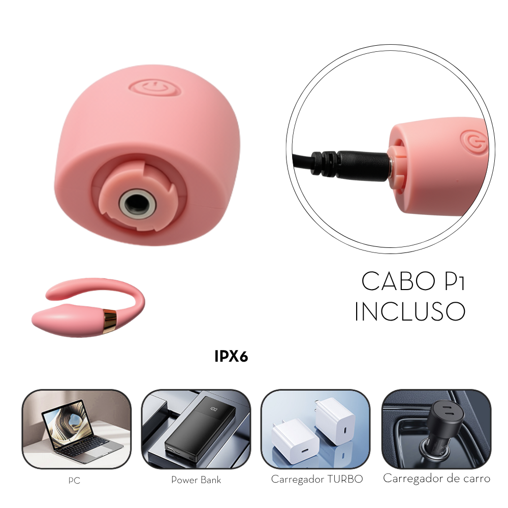 Vibrador de Casal com Controle sem Fio 10 Intensidades Pink (1053) Recarregável — foto 5
